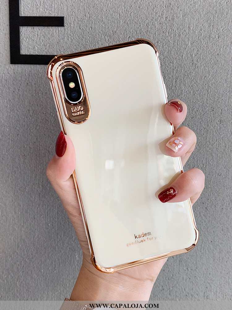 Capa iPhone Xs Silicone Personalizado Telemóvel De Grau Branco, Capas iPhone Xs Luxo Baratos