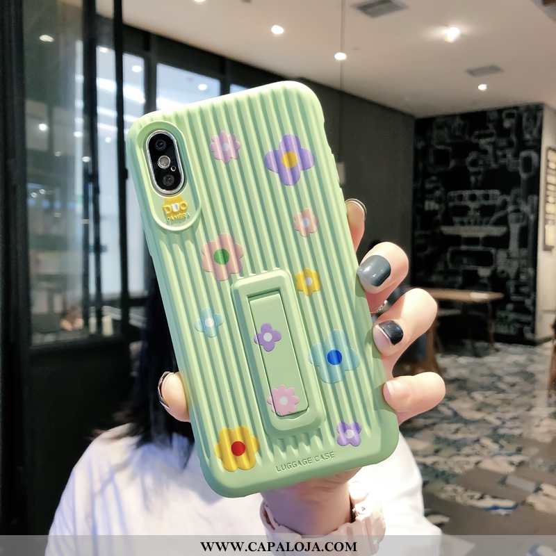 Capa iPhone Xs Silicone Verde Criativas Malha, Capas iPhone Xs Personalizada Baratos