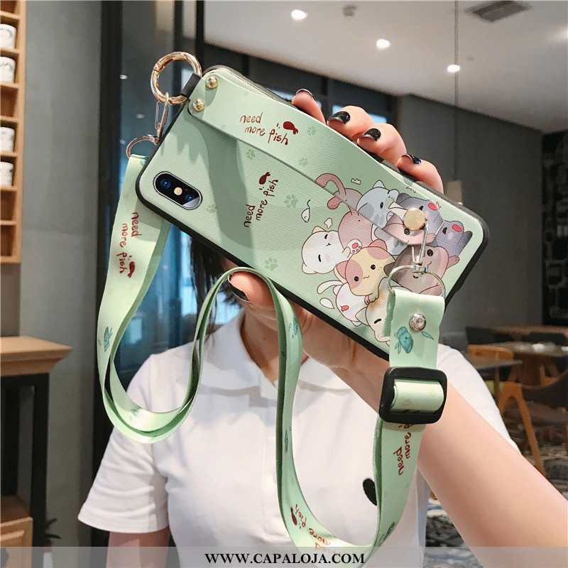 Capa iPhone Xs Soft Tendencia Masculino Telemóvel Verde, Capas iPhone Xs Protetoras Promoção