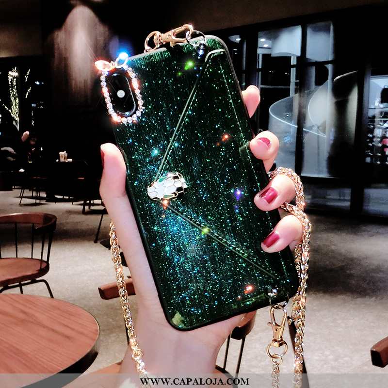 Capa iPhone Xs Strass Feminino Malha Tendencia Preto, Capas iPhone Xs Personalizado Venda