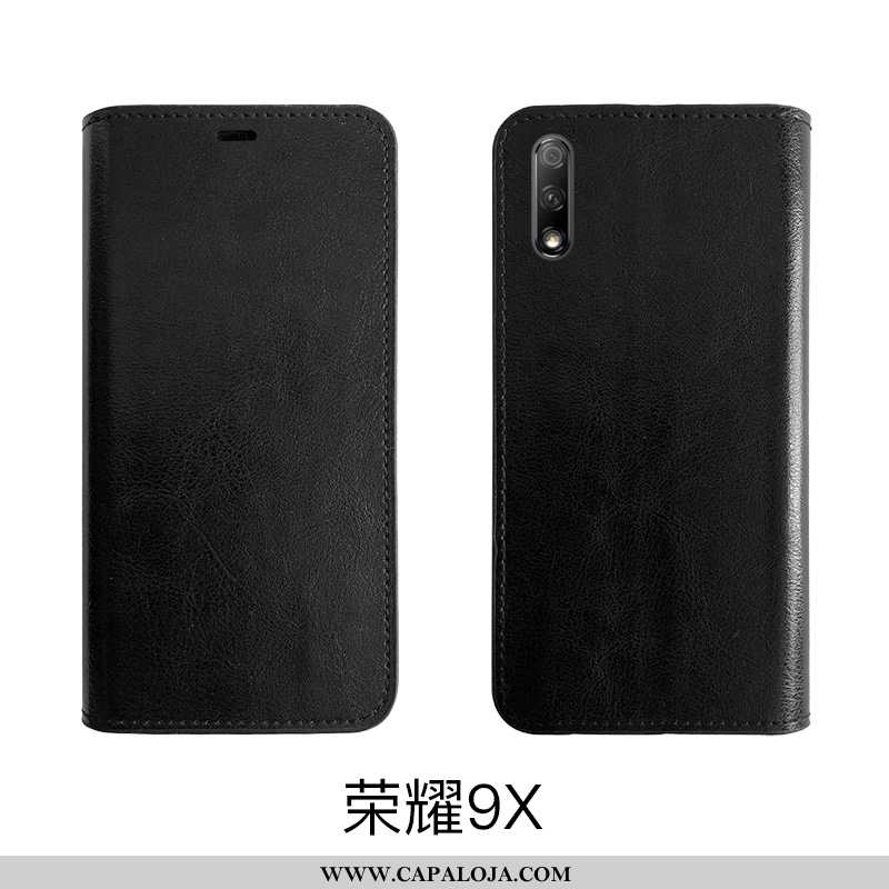 Capas Honor 9x Protetoras Preto Vaca, Capa Honor 9x Couro Genuíno Comprar