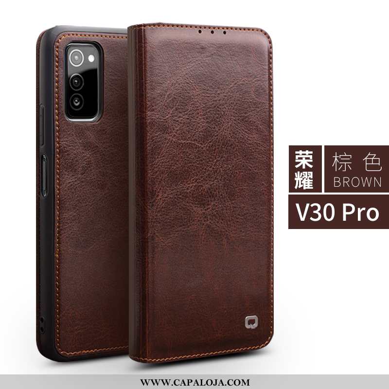 Capas Honor View30 Pro Couro Completa Cover Castanho, Capa Honor View30 Pro Protetoras Baratos