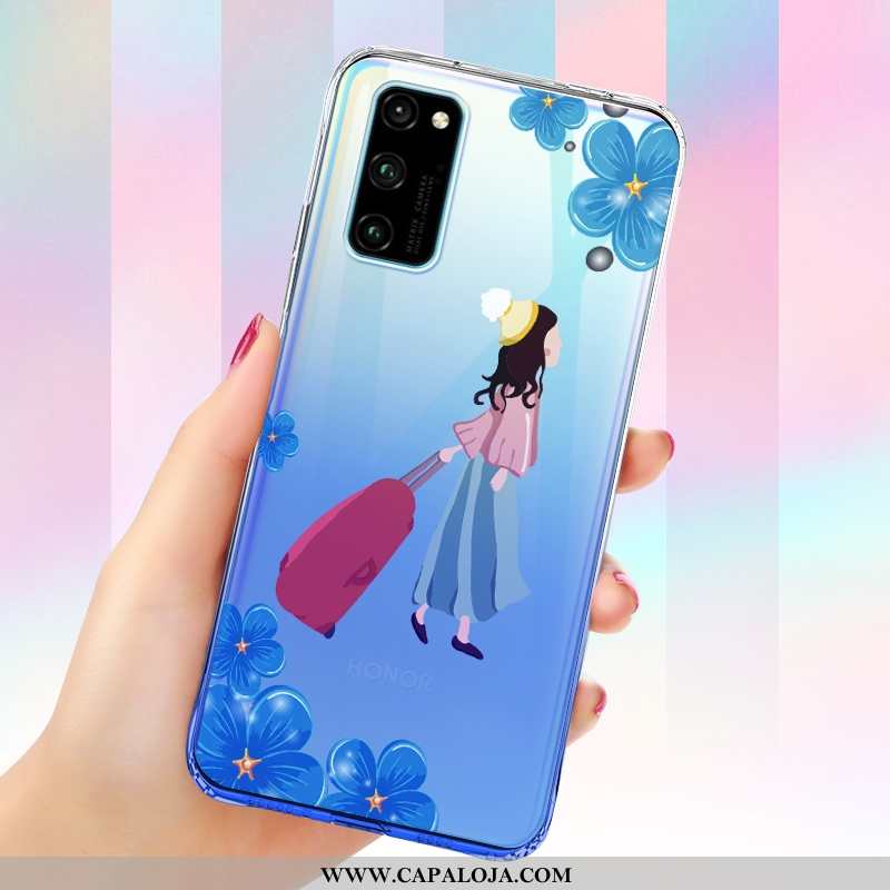 Capas Honor View30 Slim Completa Silicone Personalizada Azul, Capa Honor View30 Tendencia Barato