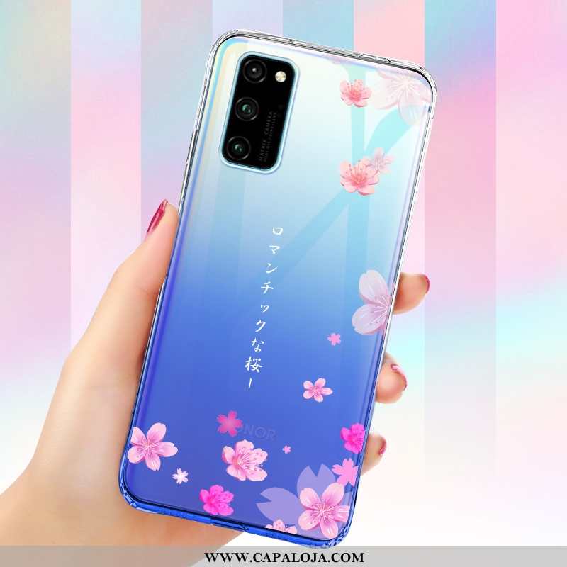 Capas Honor View30 Slim Completa Silicone Personalizada Azul, Capa Honor View30 Tendencia Barato