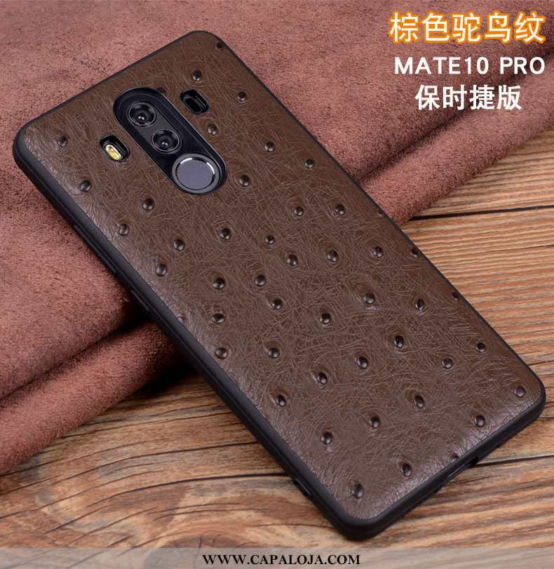 Capas Huawei Mate 10 Pro Couro Feminino Genuíno Cases Preto, Capa Huawei Mate 10 Pro Protetoras Comp