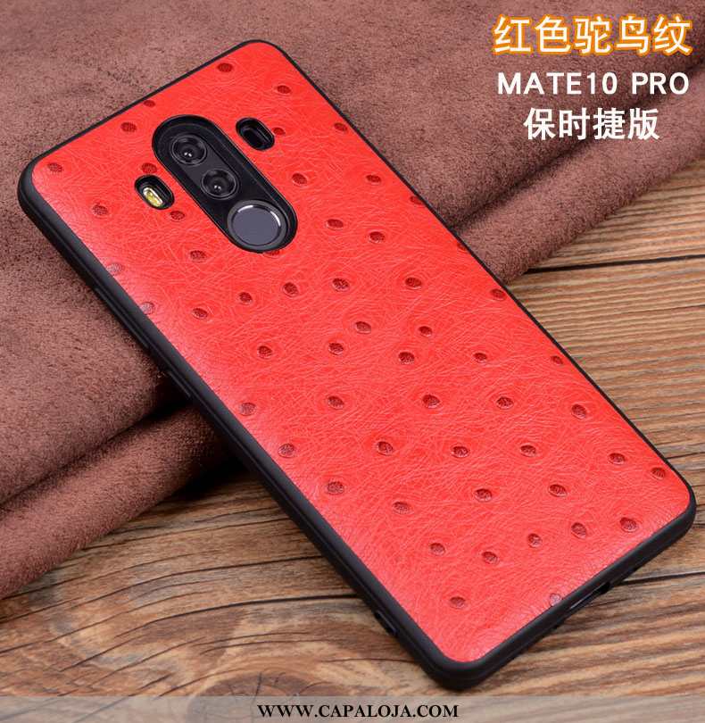 Capas Huawei Mate 10 Pro Couro Feminino Genuíno Cases Preto, Capa Huawei Mate 10 Pro Protetoras Comp