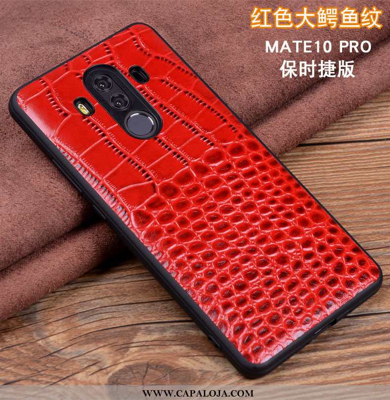 Capas Huawei Mate 10 Pro Couro Feminino Genuíno Cases Preto, Capa Huawei Mate 10 Pro Protetoras Comp