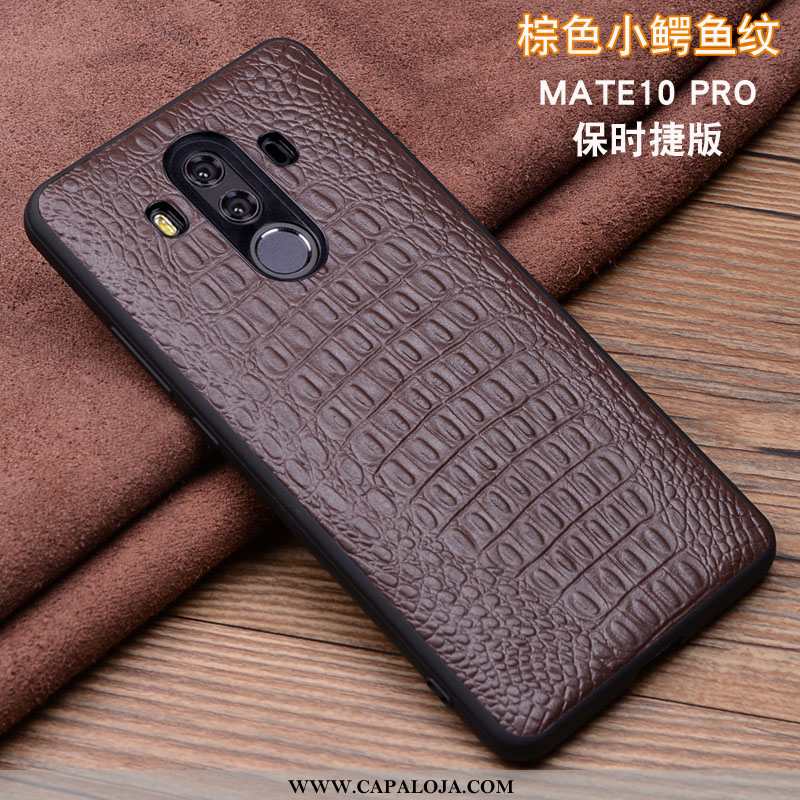 Capas Huawei Mate 10 Pro Couro Feminino Genuíno Cases Preto, Capa Huawei Mate 10 Pro Protetoras Comp