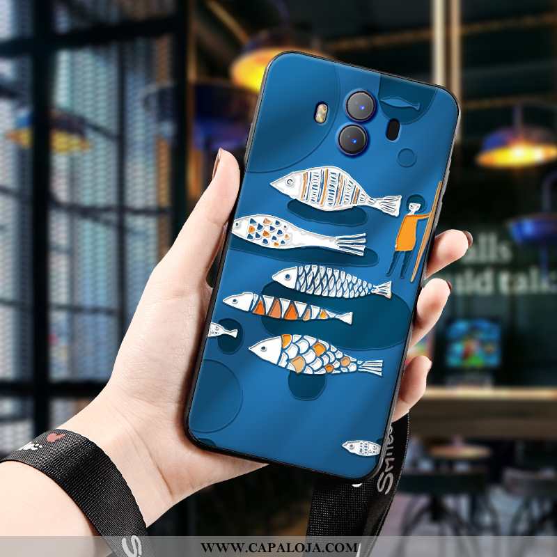 Capas Huawei Mate 10 Protetoras Feminino Criativas Personalizado Azul Escuro, Capa Huawei Mate 10 Fo