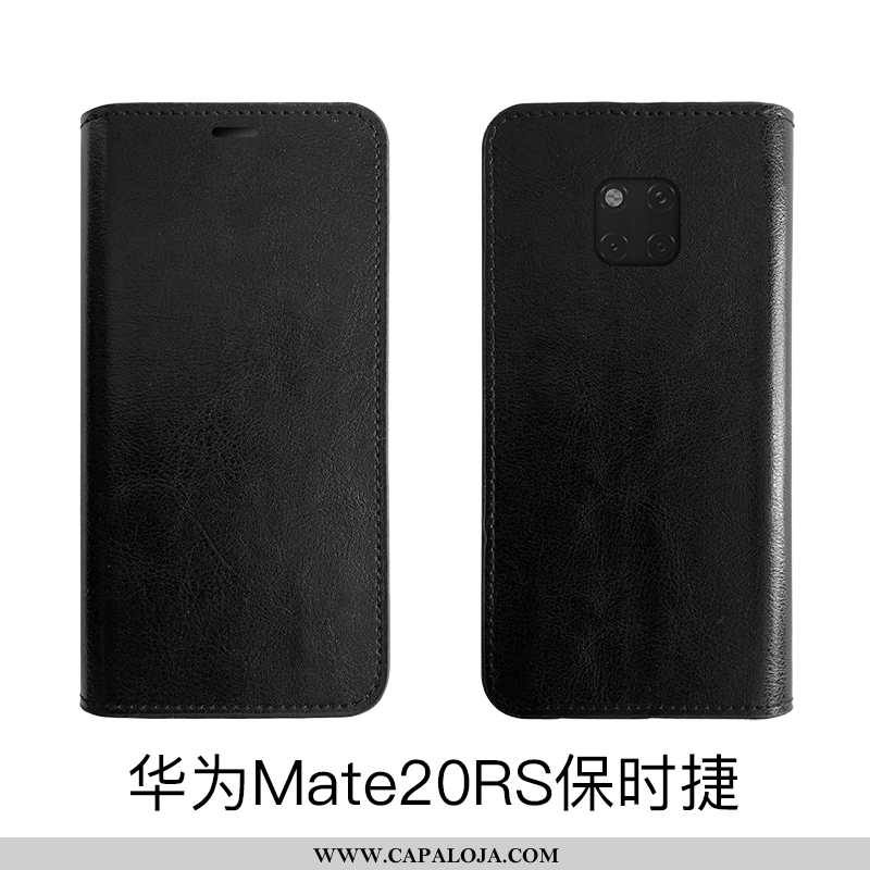 Capas Huawei Mate 20 Rs Couro Legitimo Protetoras Vaca Preto, Capa Huawei Mate 20 Rs Couro Promoção