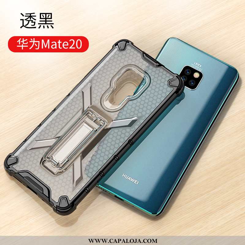 Capas Huawei Mate 20 Transparente Suporte Cases Antiqueda Preto, Capa Huawei Mate 20 Tendencia Barat