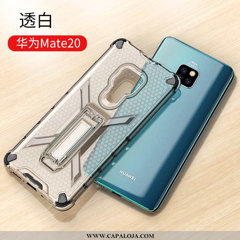 Capas Huawei Mate 20 Transparente Suporte Cases Antiqueda Preto, Capa Huawei Mate 20 Tendencia Barat