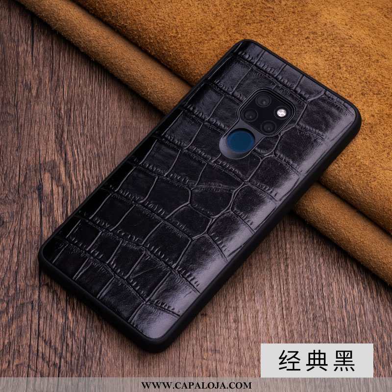 Capas Huawei Mate 20 X Luxo Preto Couro, Capa Huawei Mate 20 X Couro Genuíno Venda