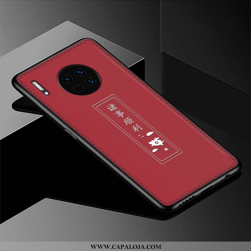 Capas Huawei Mate 30 Couro Cases Malha Masculino Vermelho, Capa Huawei Mate 30 Protetoras Online