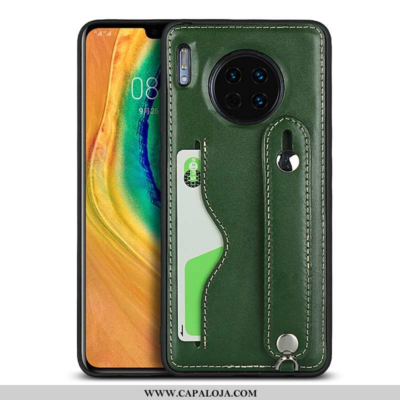 Capas Huawei Mate 30 Couro Legitimo Completa Antiqueda Suporte Verde, Capa Huawei Mate 30 Cordao Com