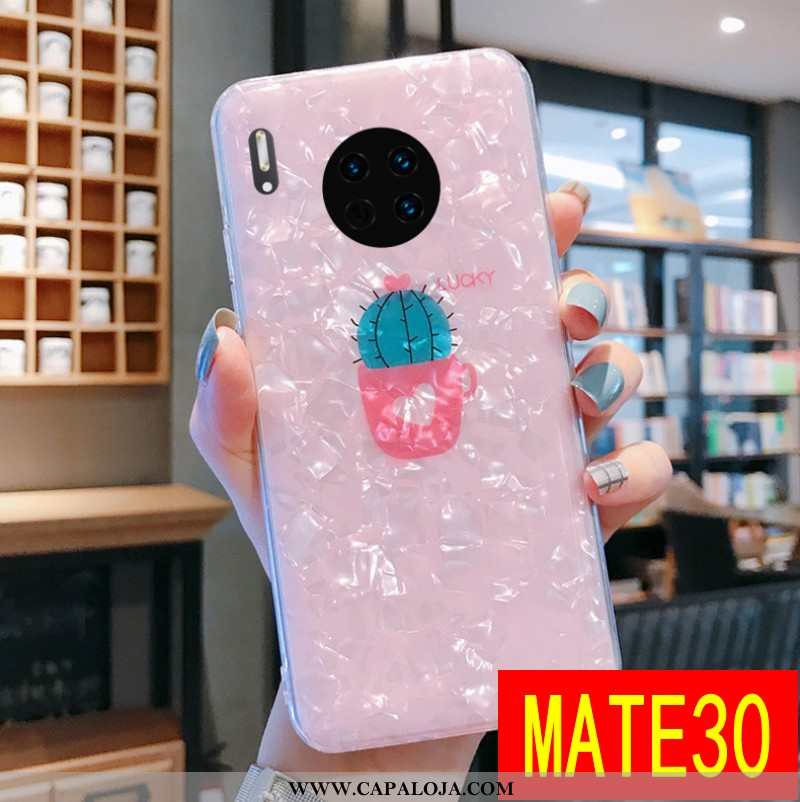 Capas Huawei Mate 30 Criativas Antiqueda Malha Vermelha Rosa, Capa Huawei Mate 30 Soft Baratas