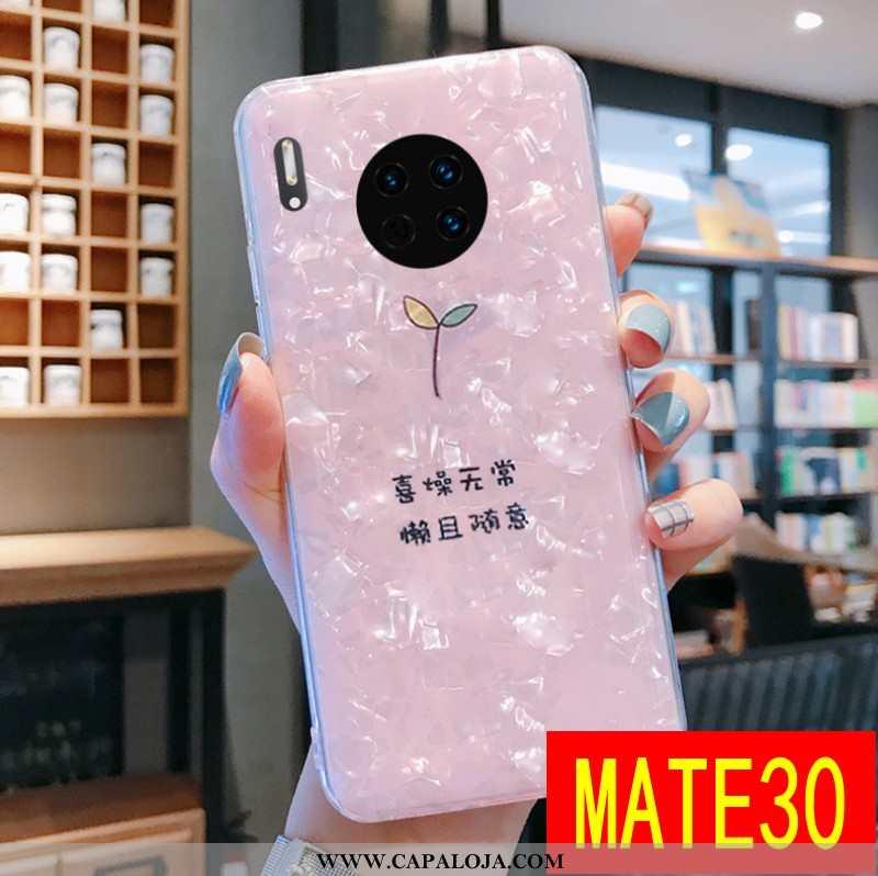 Capas Huawei Mate 30 Criativas Antiqueda Malha Vermelha Rosa, Capa Huawei Mate 30 Soft Baratas