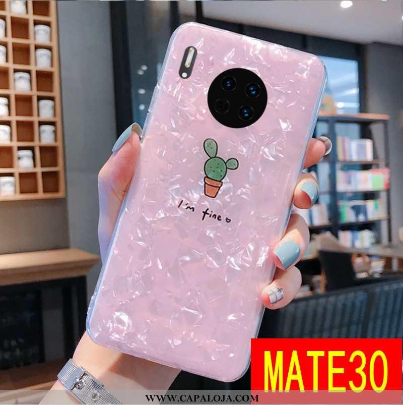 Capas Huawei Mate 30 Criativas Antiqueda Malha Vermelha Rosa, Capa Huawei Mate 30 Soft Baratas