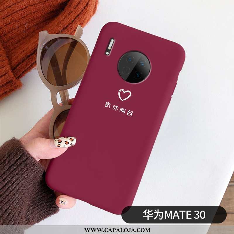 Capas Huawei Mate 30 Fosco Estilosas Coração Vermelho, Capa Huawei Mate 30 Personalizado Venda