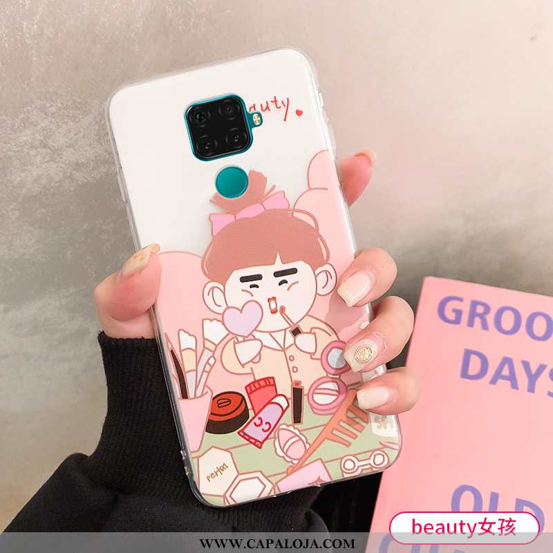 Capas Huawei Mate 30 Lite Desenho Animado Anime Soft Vermelha Branco, Capa Huawei Mate 30 Lite Fofas