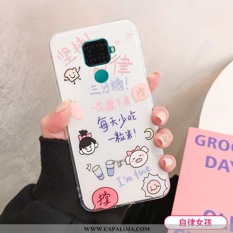 Capas Huawei Mate 30 Lite Desenho Animado Anime Soft Vermelha Branco, Capa Huawei Mate 30 Lite Fofas