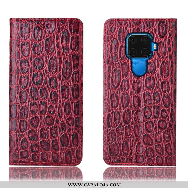 Capas Huawei Mate 30 Lite Protetoras Cover Cases Bordô, Capa Huawei Mate 30 Lite Couro Genuíno Compr