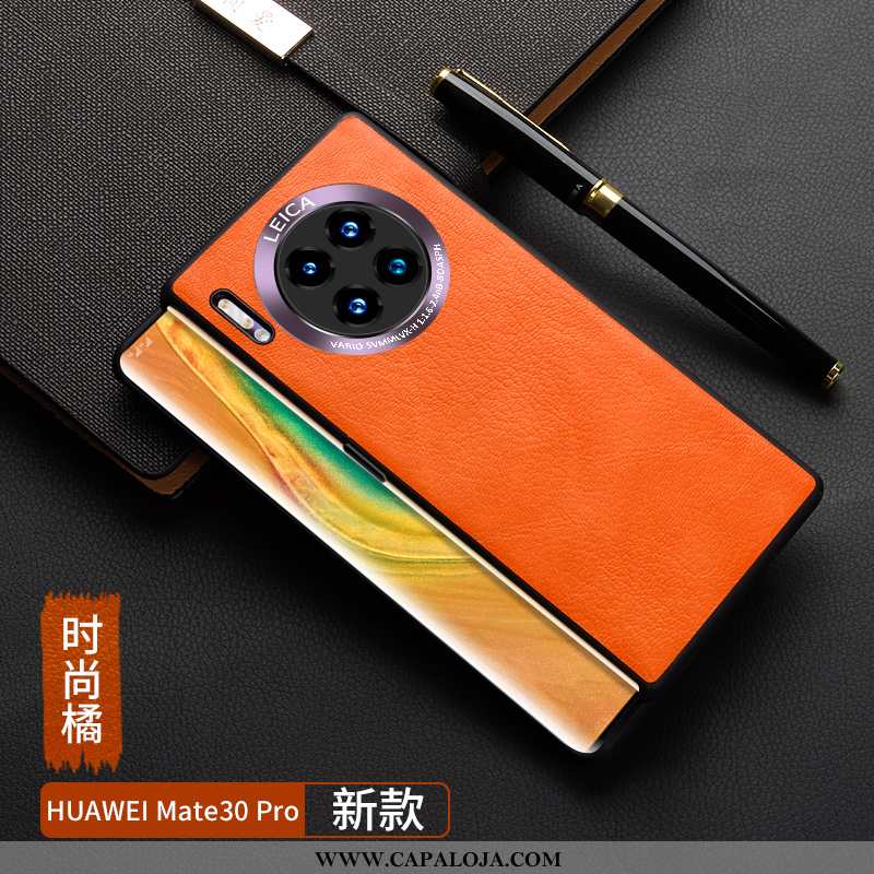 Capas Huawei Mate 30 Pro Couro De Grau Completa Laranja, Capa Huawei Mate 30 Pro Protetoras Barato