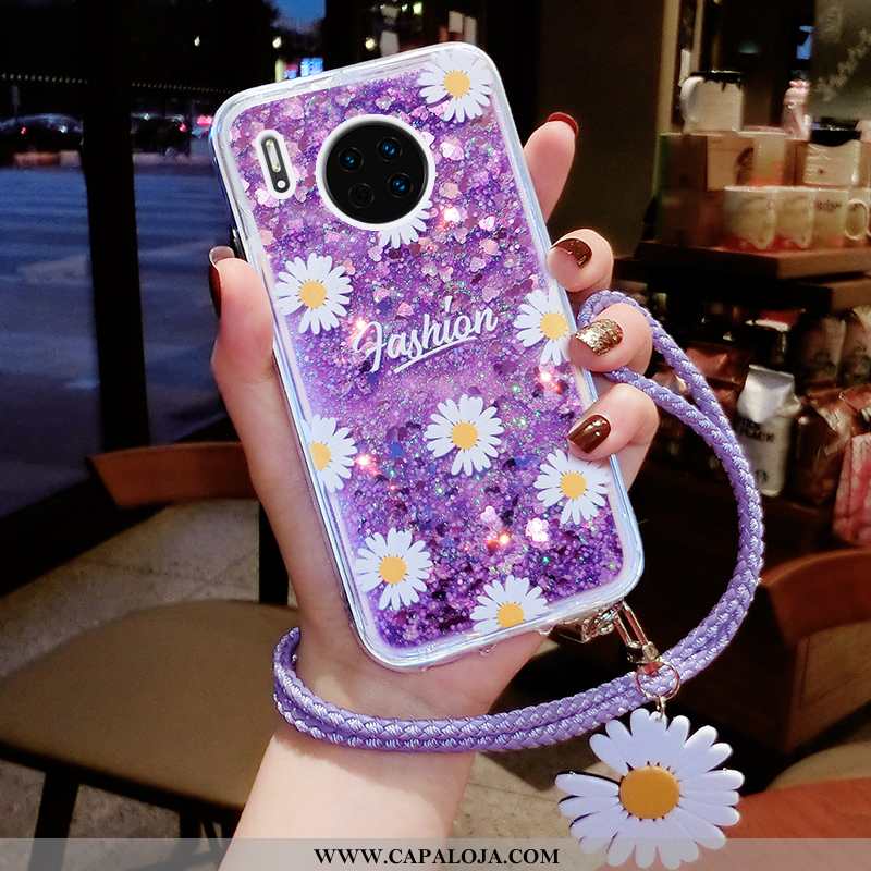 Capas Huawei Mate 30 Pro Estilosas Tendencia Feminino Crisântemo Roxo, Capa Huawei Mate 30 Pro Corda