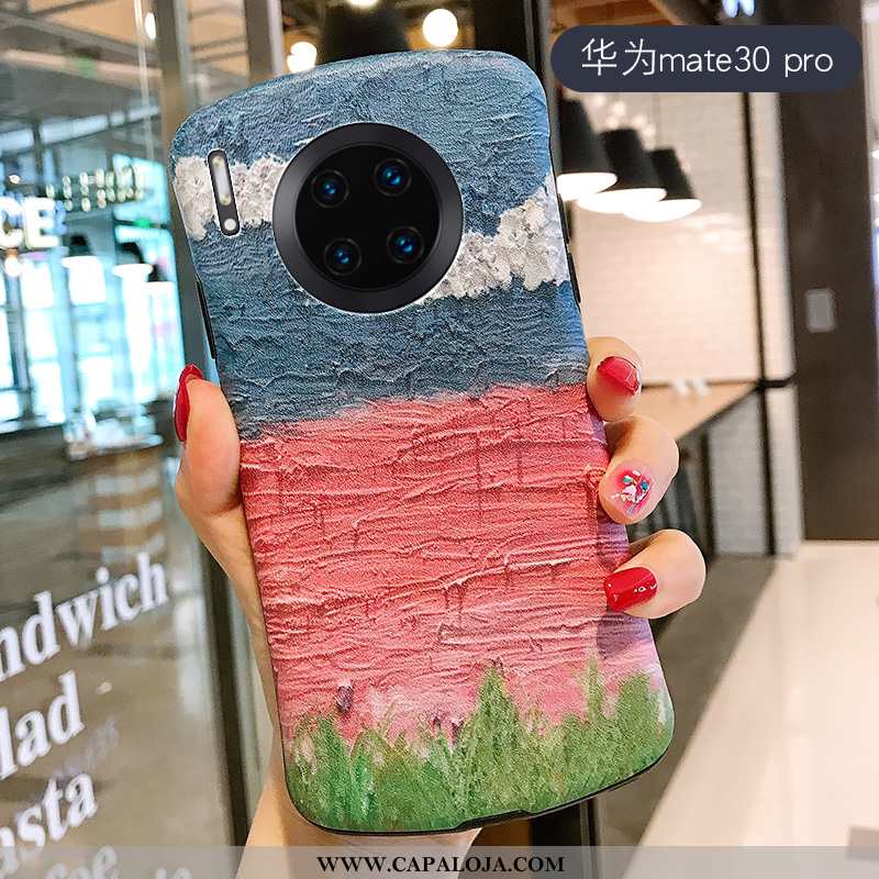 Capas Huawei Mate 30 Pro Silicone Redondo Seda Azul, Capa Huawei Mate 30 Pro Personalizada Barato