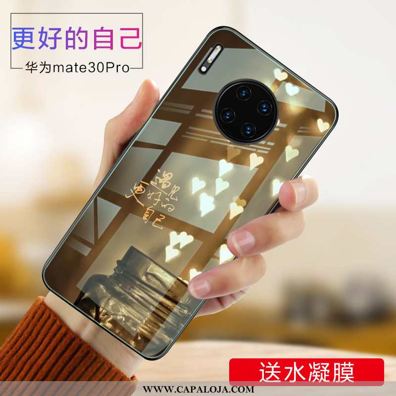 Capas Huawei Mate 30 Pro Tendencia Cases Telemóvel Vidro Dourado, Capa Huawei Mate 30 Pro Protetoras