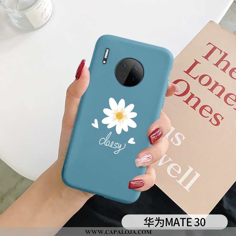 Capas Huawei Mate 30 Soft Minimalista Floral Azul, Capa Huawei Mate 30 Silicone Comprar