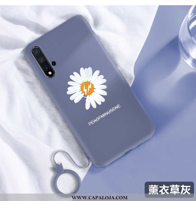 Capas Huawei Nova 5t Protetoras Crisântemo Soft Verde, Capa Huawei Nova 5t Silicone Promoção