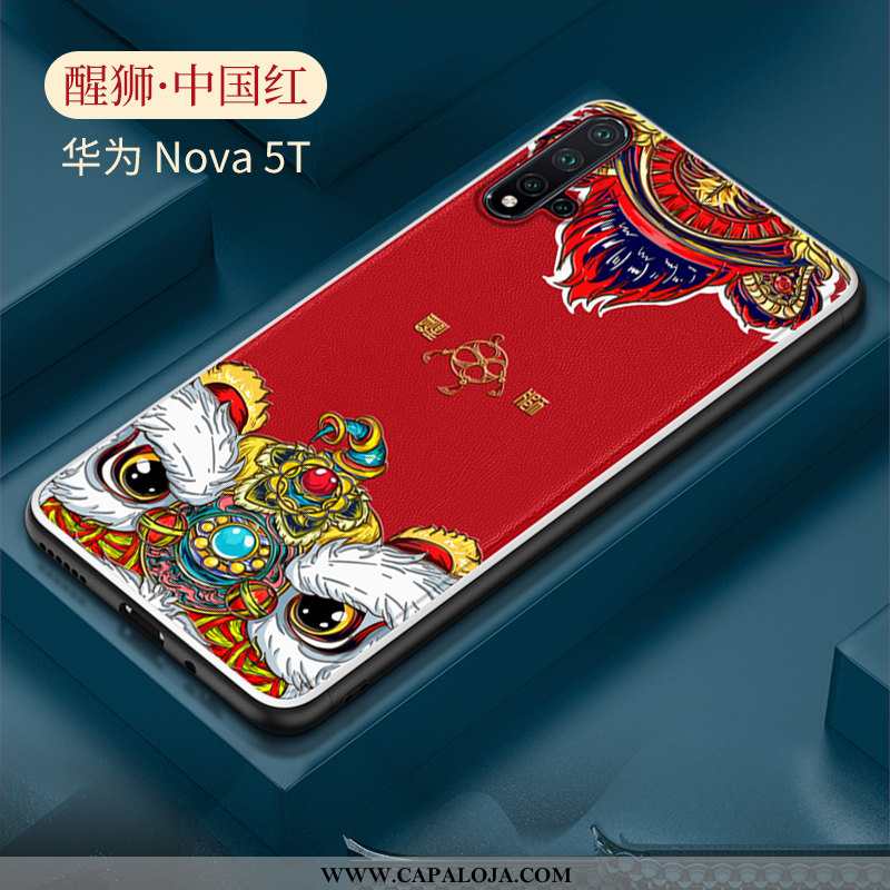 Capas Huawei Nova 5t Protetoras Super Criativas Telemóvel Vermelho, Capa Huawei Nova 5t Silicone Bar