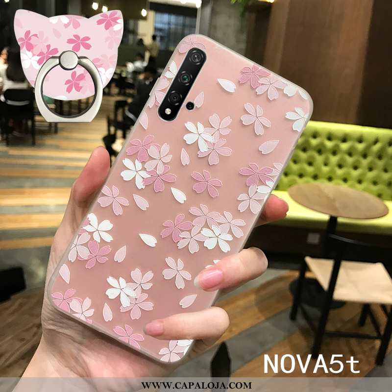 Capas Huawei Nova 5t Super Rosa Transparente Fosco, Capa Huawei Nova 5t Silicone Online