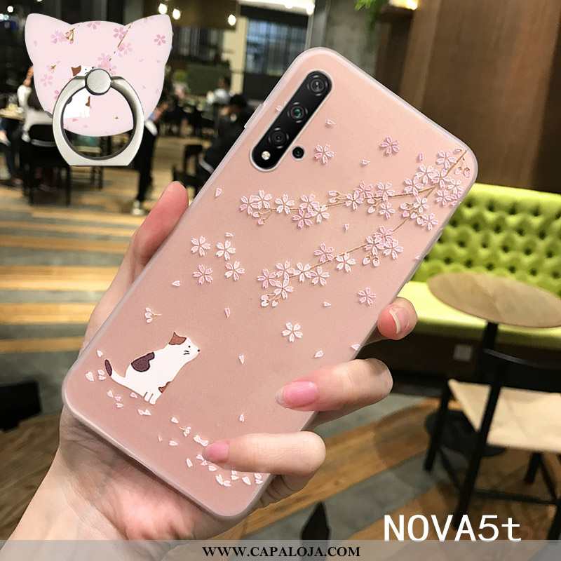 Capas Huawei Nova 5t Super Rosa Transparente Fosco, Capa Huawei Nova 5t Silicone Online