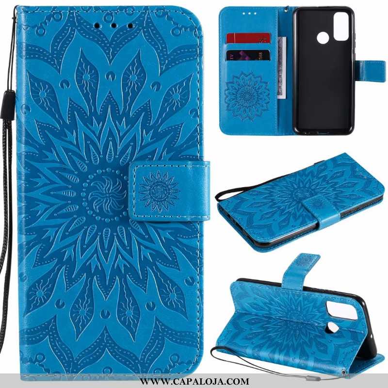 Capas Huawei P Smart 2020 Couro Antiqueda Azul, Capa Huawei P Smart 2020 Telemóvel Venda