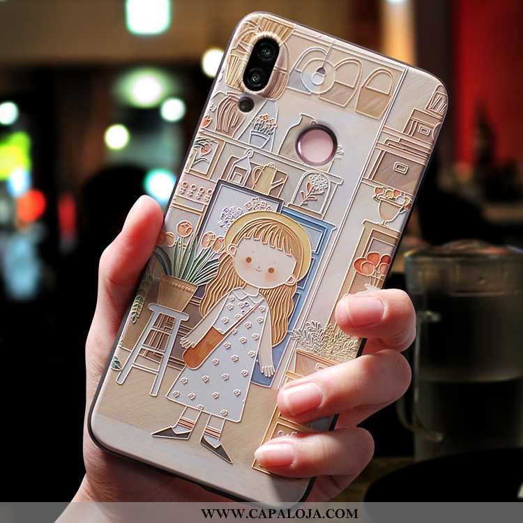 Capas Huawei P Smart 2020 Desenho Animado Criativas Cordao Personalizada Bege, Capa Huawei P Smart 2