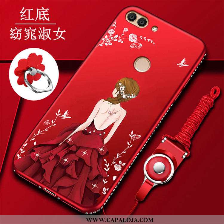 Capas Huawei P Smart Silicone Malha Armação Antiqueda Vermelho, Capa Huawei P Smart Cravejado Barata