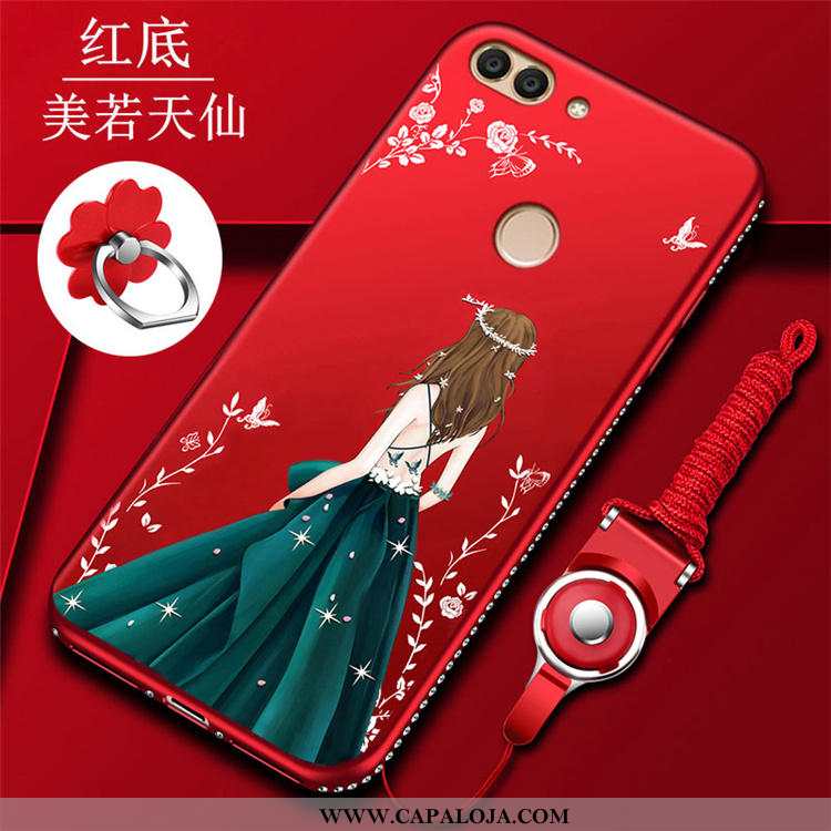 Capas Huawei P Smart Silicone Malha Armação Antiqueda Vermelho, Capa Huawei P Smart Cravejado Barata