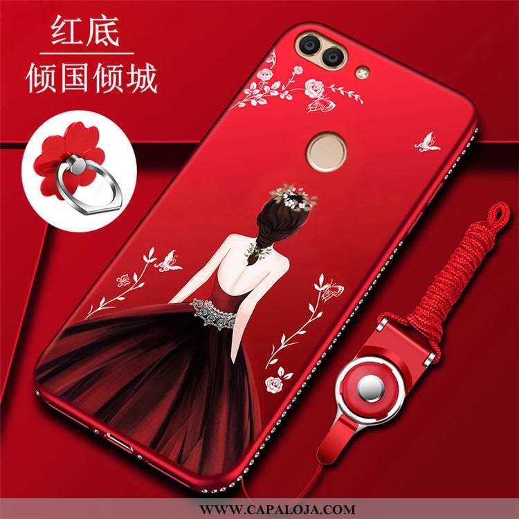 Capas Huawei P Smart Silicone Malha Armação Antiqueda Vermelho, Capa Huawei P Smart Cravejado Barata