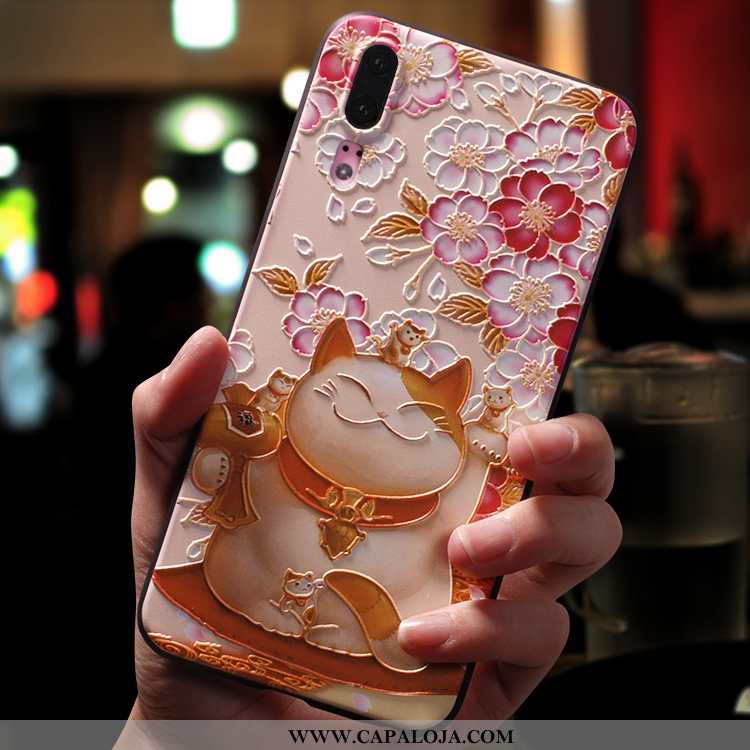 Capas Huawei P20 Criativas Fosco Super Personalizada Rosa, Capa Huawei P20 Slim Promoção