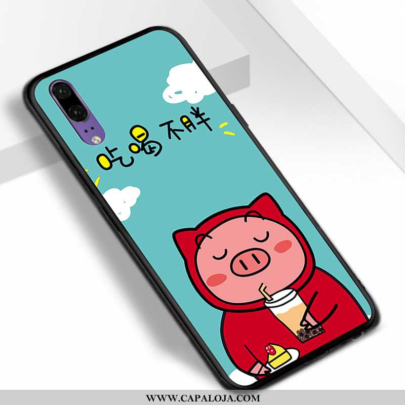 Capas Huawei P20 Fosco Antiqueda Azul Soft, Capa Huawei P20 Personalizado Baratas