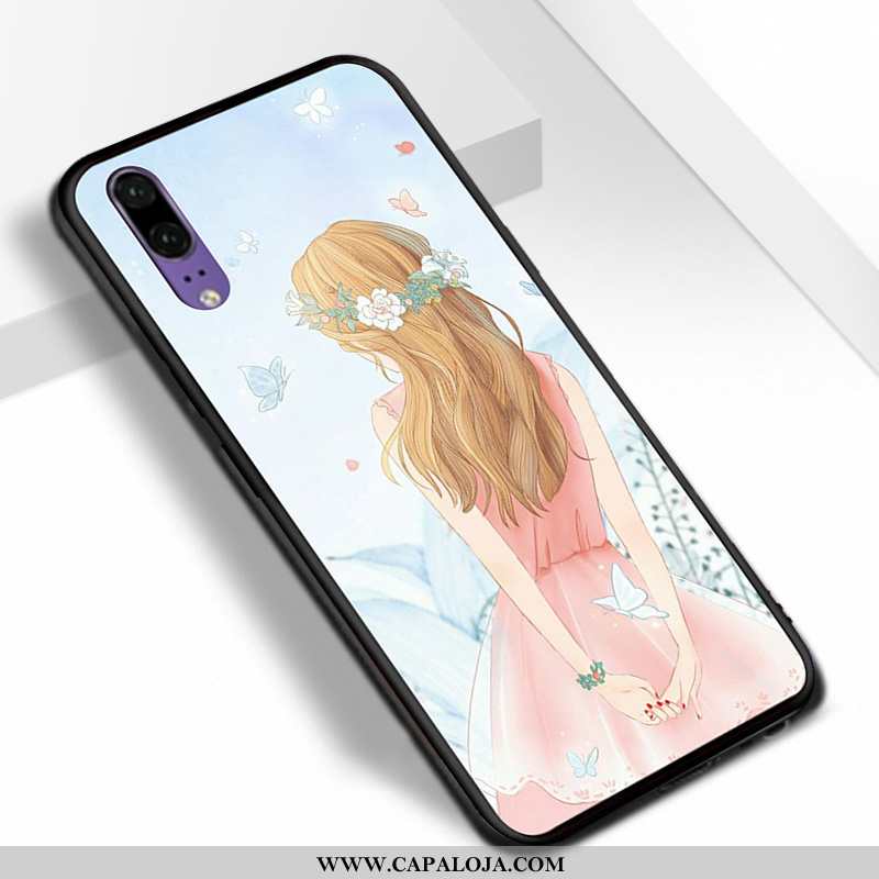 Capas Huawei P20 Fosco Antiqueda Azul Soft, Capa Huawei P20 Personalizado Baratas