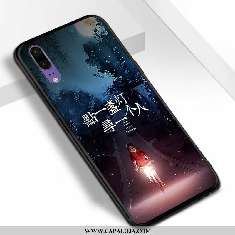 Capas Huawei P20 Fosco Antiqueda Azul Soft, Capa Huawei P20 Personalizado Baratas