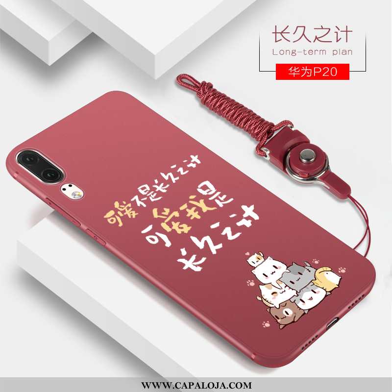 Capas Huawei P20 Fosco Criativas Mullet Antiqueda Vermelho, Capa Huawei P20 Personalizado Venda