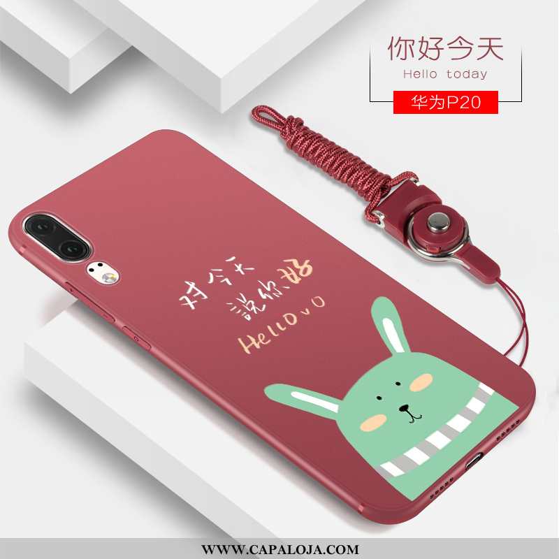 Capas Huawei P20 Fosco Criativas Mullet Antiqueda Vermelho, Capa Huawei P20 Personalizado Venda