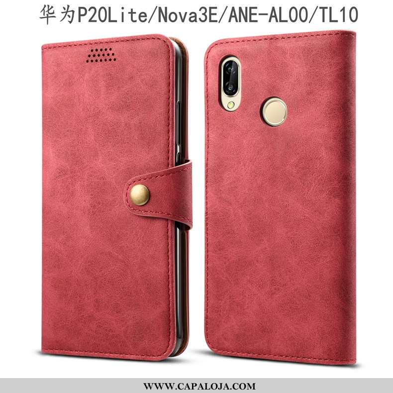 Capas Huawei P20 Lite Couro Antiqueda Telemóvel Cinza, Capa Huawei P20 Lite Protetoras Barato