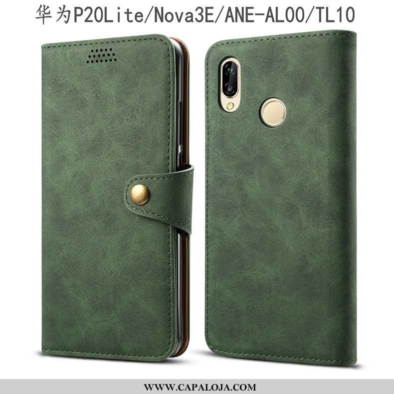 Capas Huawei P20 Lite Couro Antiqueda Telemóvel Cinza, Capa Huawei P20 Lite Protetoras Barato