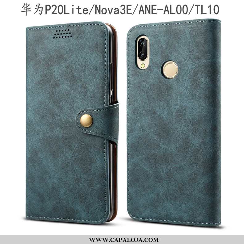 Capas Huawei P20 Lite Couro Antiqueda Telemóvel Cinza, Capa Huawei P20 Lite Protetoras Barato