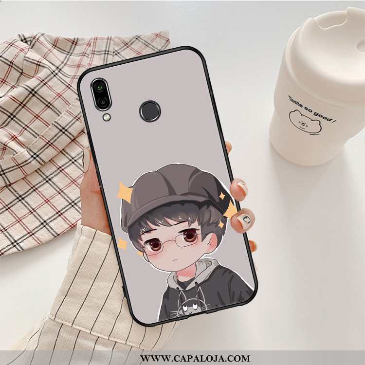 Capas Huawei P20 Lite Personalizado Preto Pequena Crisântemo, Capa Huawei P20 Lite Desenho Animado V